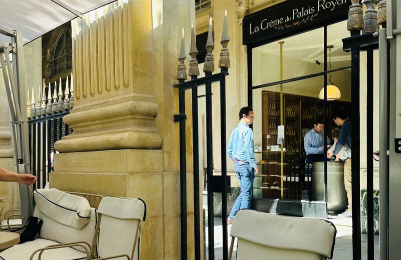 A sunny Parisian café terrace in summer
